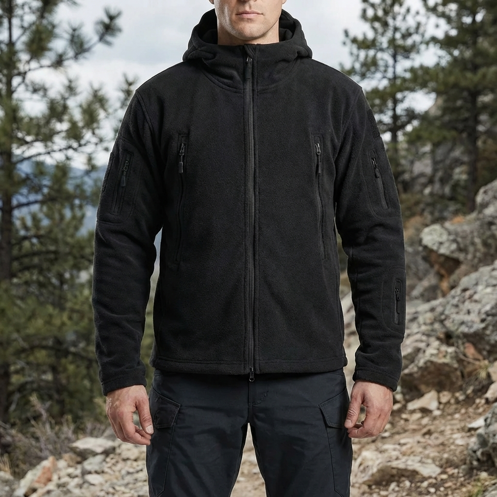 Hooded Full-Zip Fleece Jacket For Men