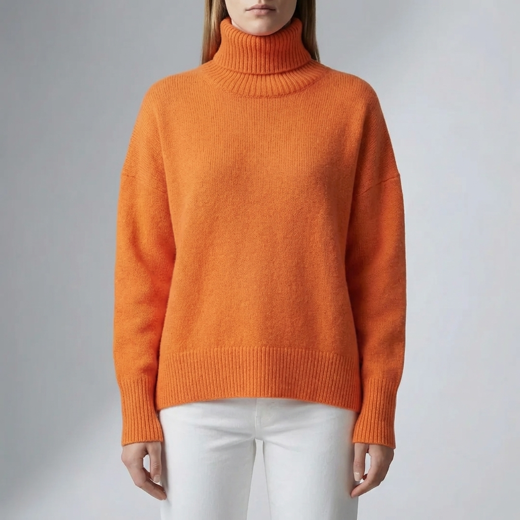 Turtleneck Knit Sweater For Women