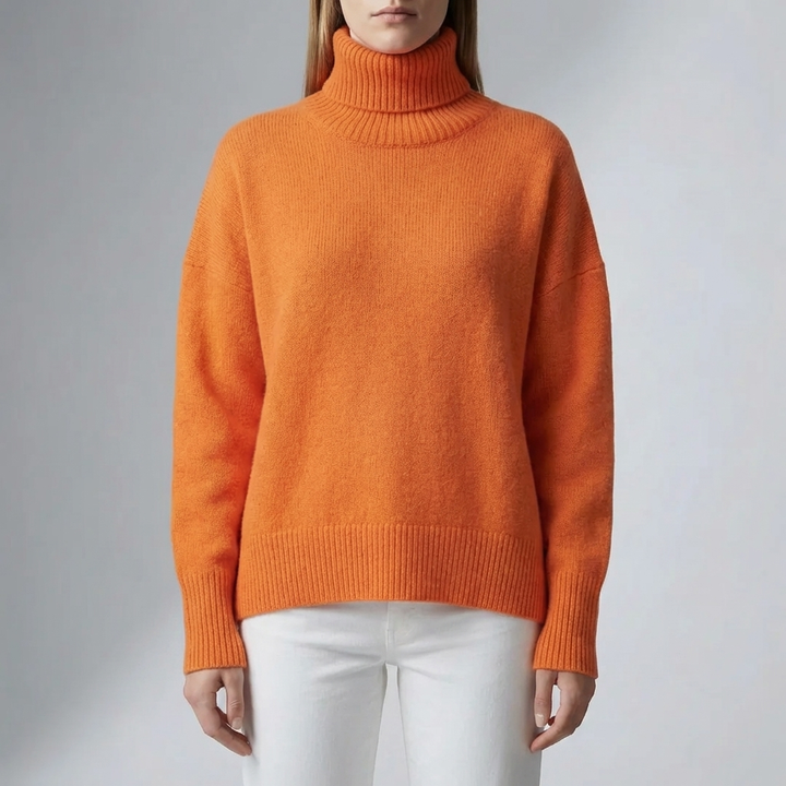 Turtleneck Knit Sweater For Women