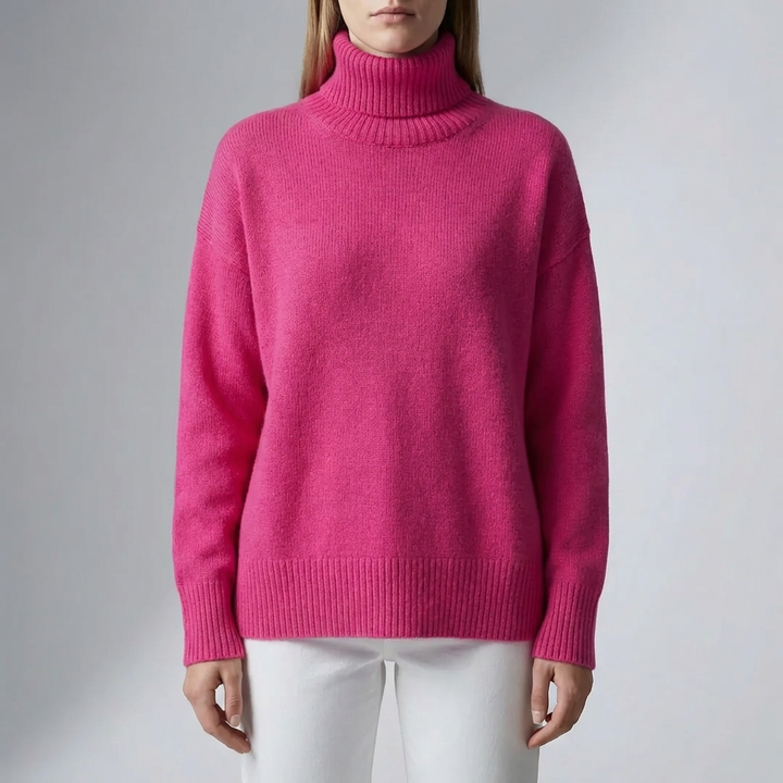 Turtleneck Knit Sweater For Women