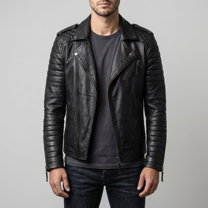 Leather Biker Jacket for Men