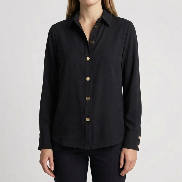 Padded Button-Front Shirt For Women