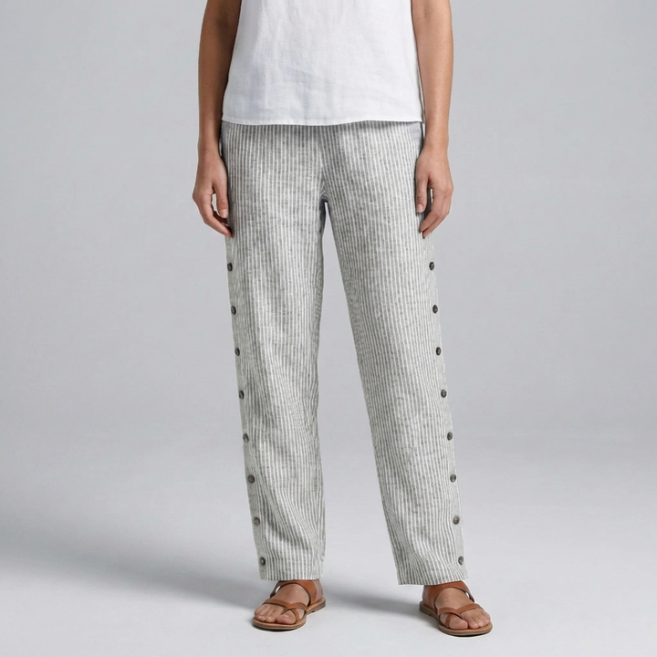 Loose Wide-Leg Striped Casual Pants for Women
