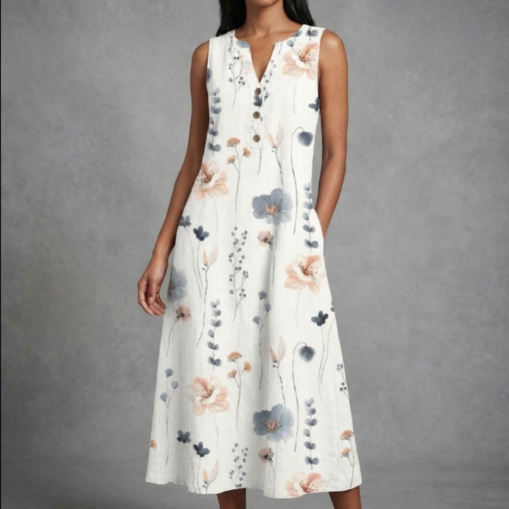 Women's Sleeveless Floral Midi Dress