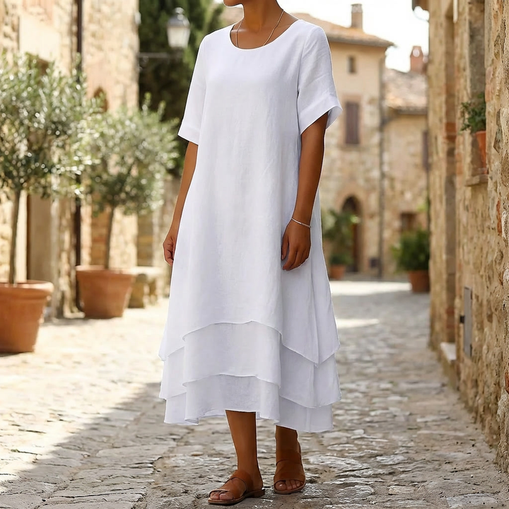 Chic Block Slit Dress Effortless Modern Elegance