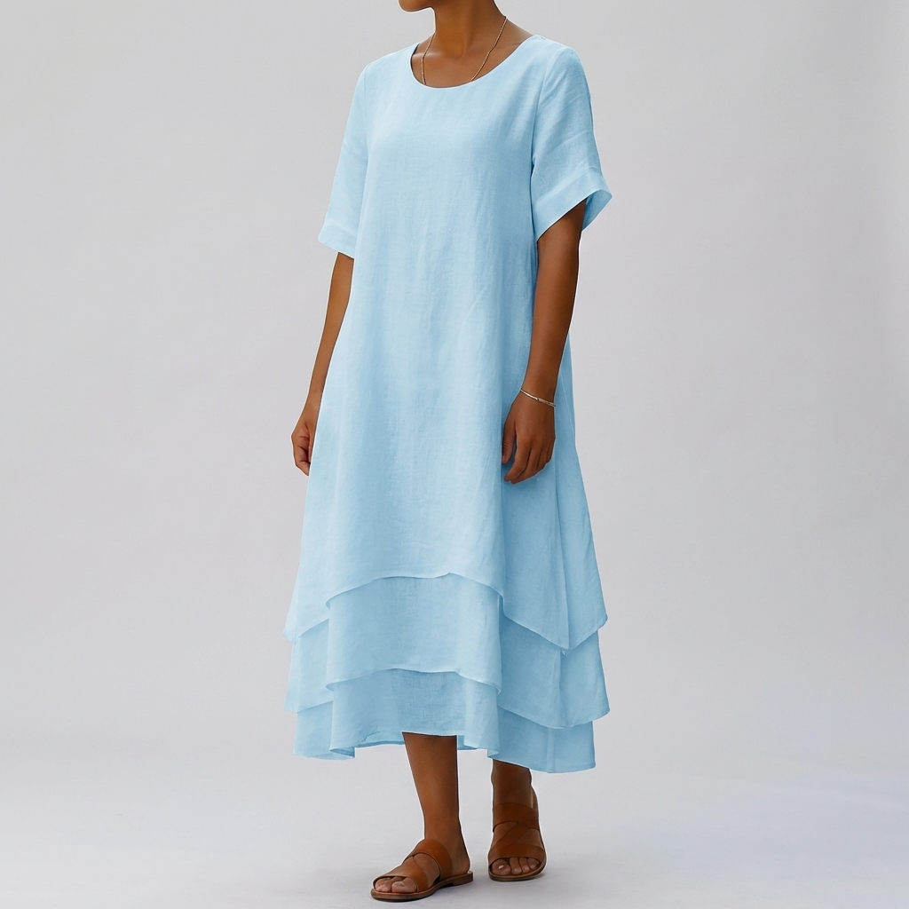Chic Block Slit Dress Effortless Modern Elegance