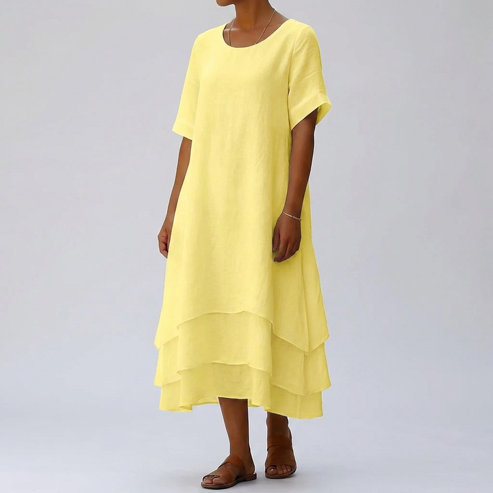 Chic Block Slit Dress Effortless Modern Elegance