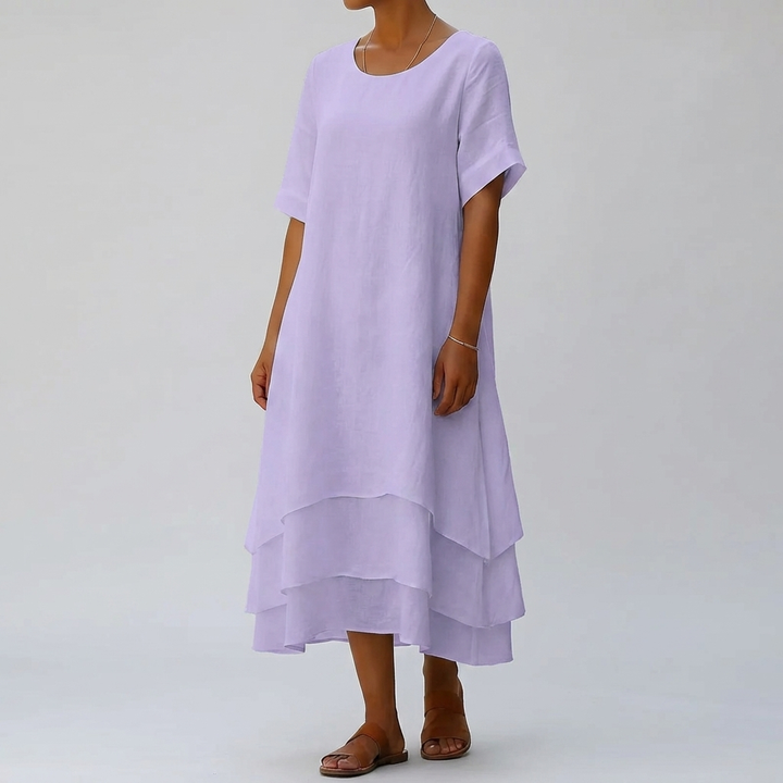 Chic Block Slit Dress Effortless Modern Elegance