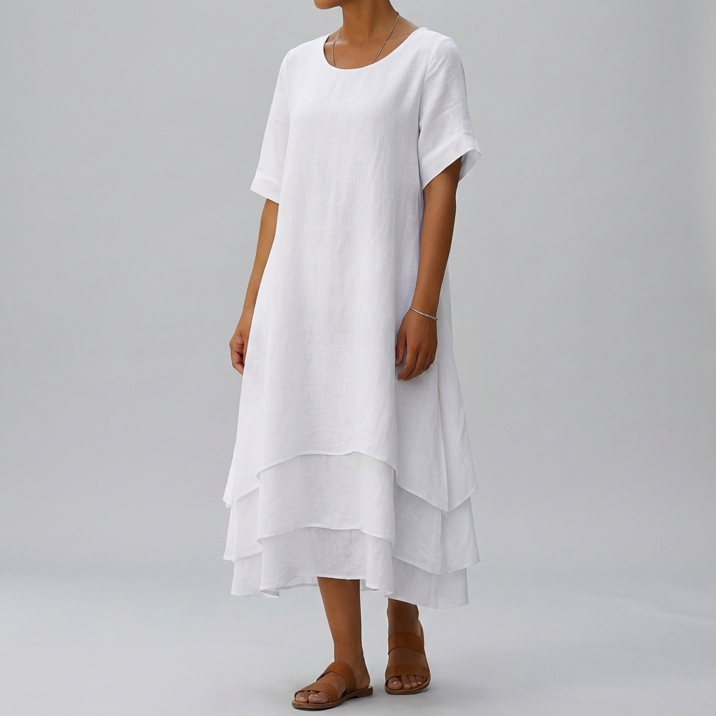 Chic Block Slit Dress Effortless Modern Elegance