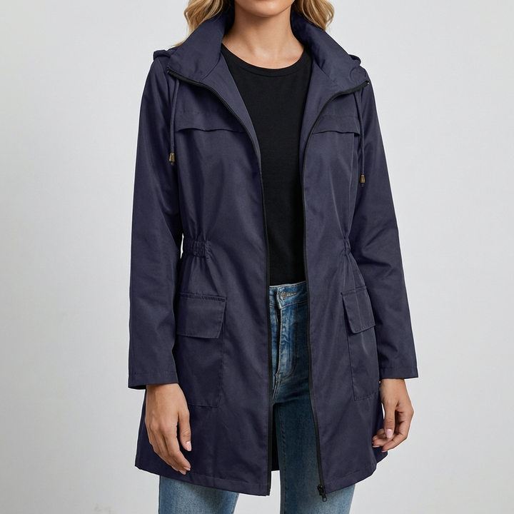 Lightweight Hooded Utility Coat for Women
