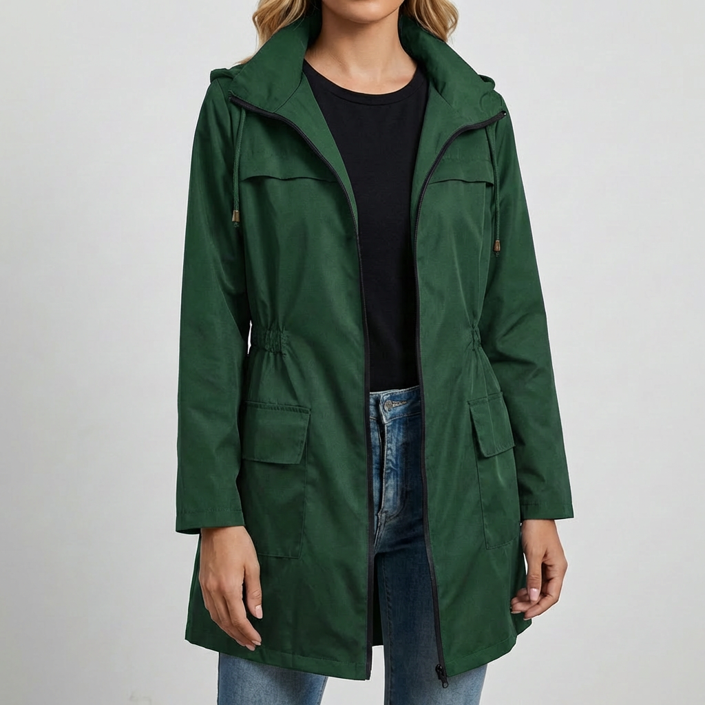 Lightweight Hooded Utility Coat for Women