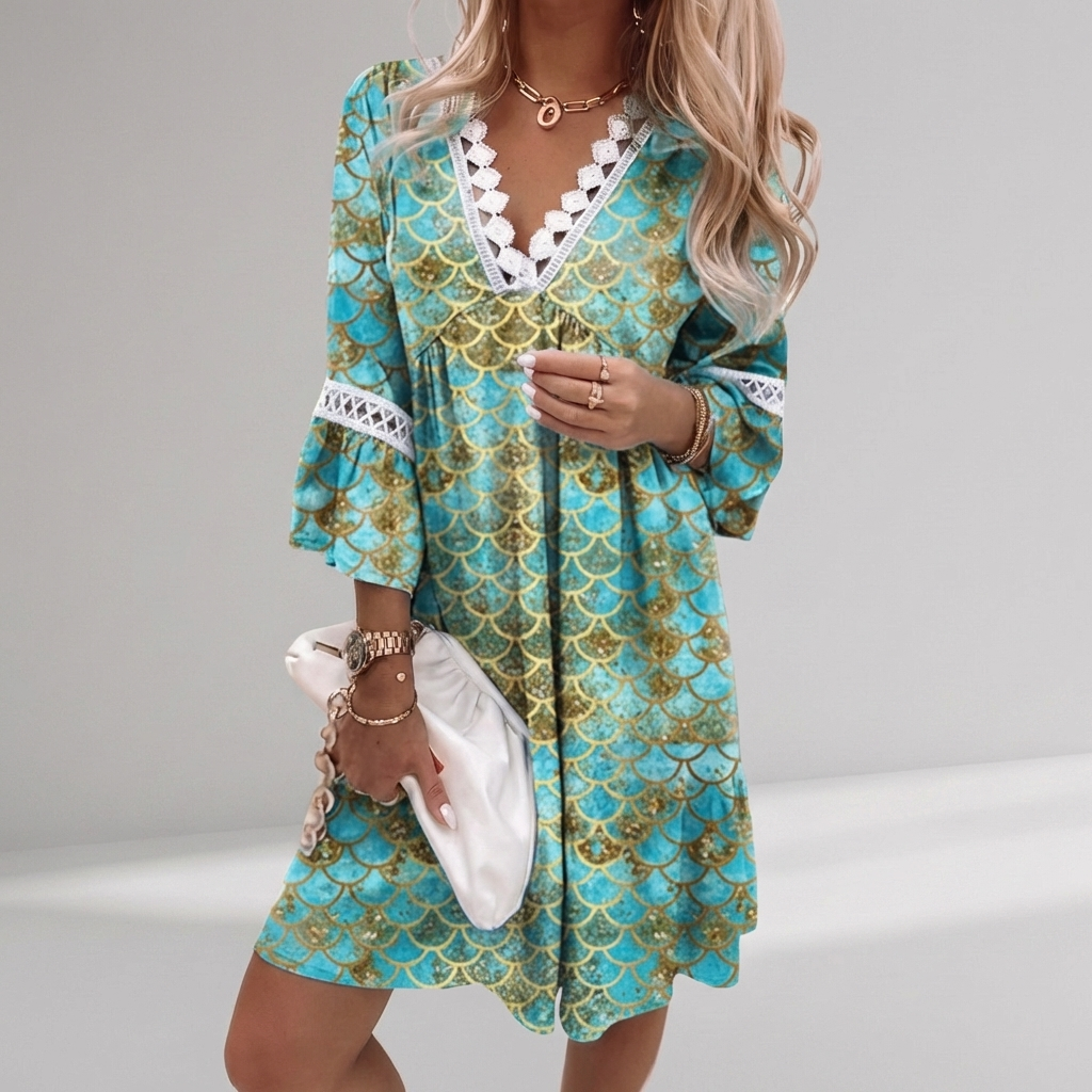 Boho Summer Dress with Crochet Details