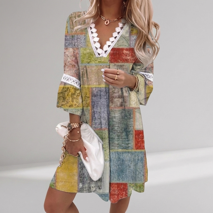 Boho Summer Dress with Crochet Details