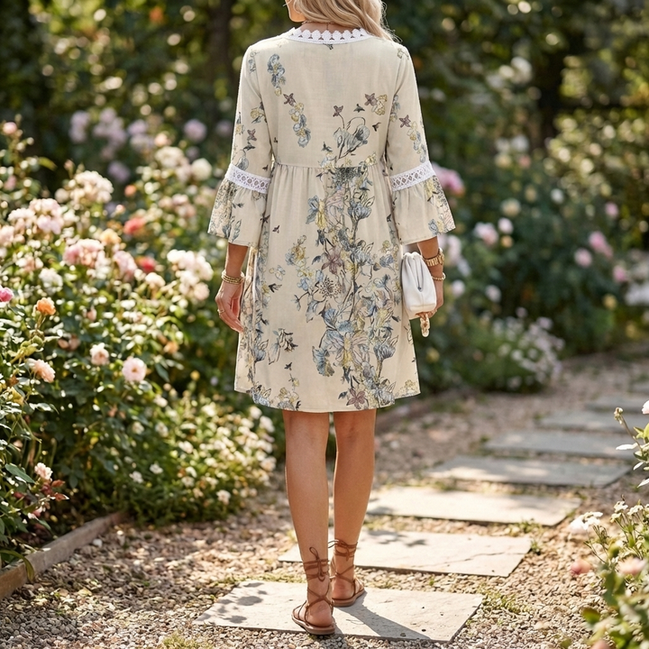 Boho Summer Dress with Crochet Details