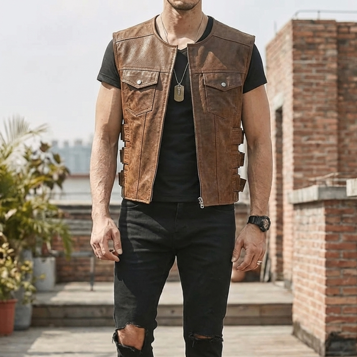 Fashionable Leather Vest for Men