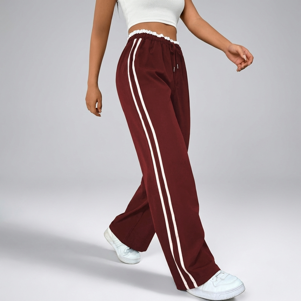 Trendy Sporty Wide-Leg Pants