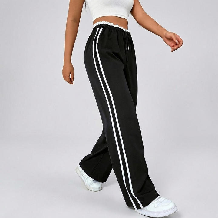 Trendy Sporty Wide-Leg Pants