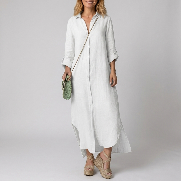 Elegant Long Linen Dress for Women