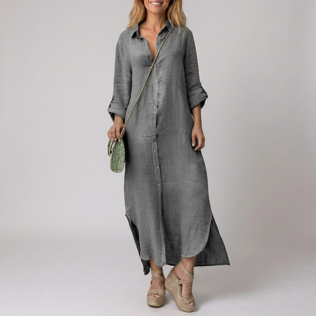 Elegant Long Linen Dress for Women
