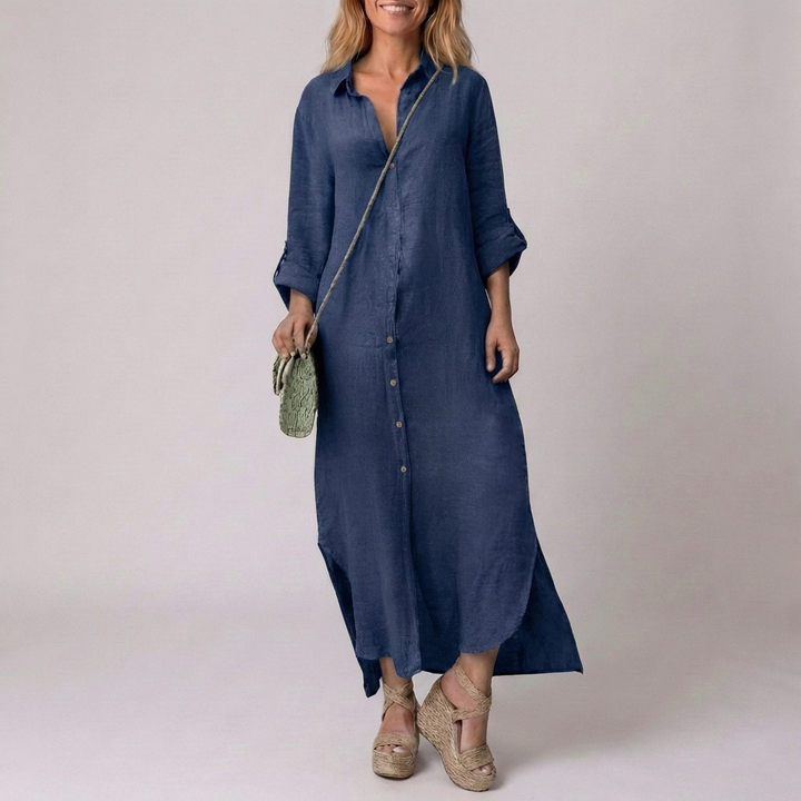 Elegant Long Linen Dress for Women