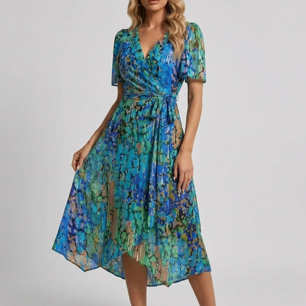 Flowy Floral Summer Dress for Women