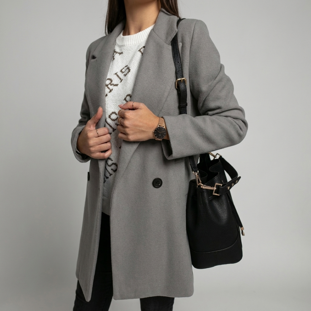 Double-Breasted Coat for Women