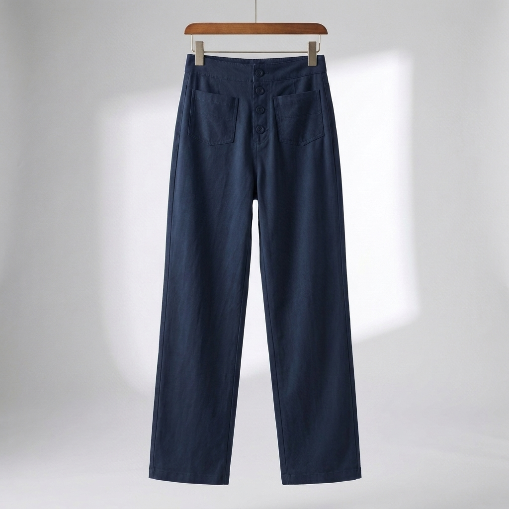High-Waisted Straight-Leg Trousers for Women