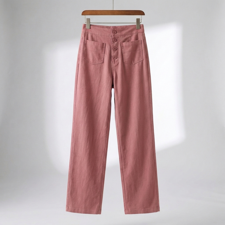 High-Waisted Straight-Leg Trousers for Women