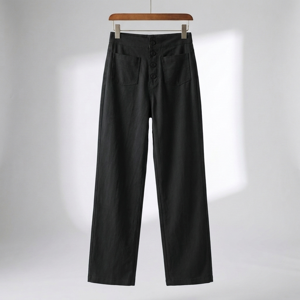 High-Waisted Straight-Leg Trousers for Women