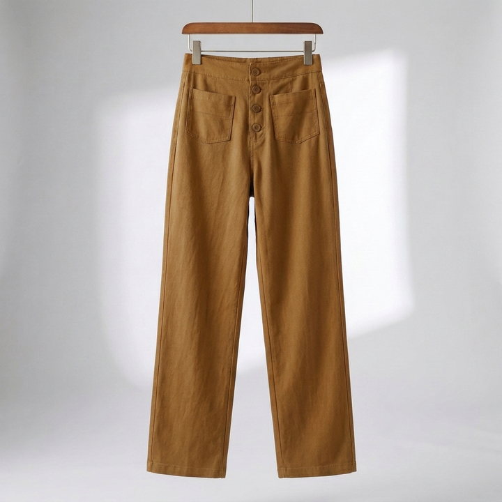 High-Waisted Straight-Leg Trousers for Women