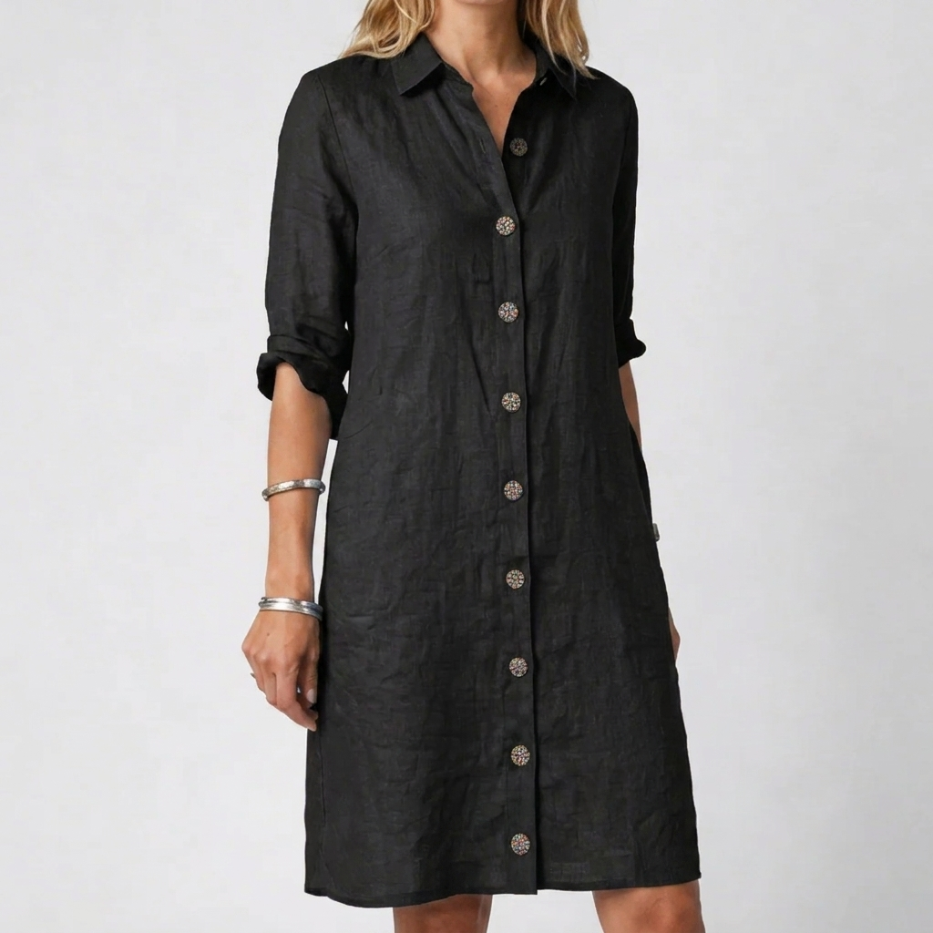 Casual Summer Linen Midi Dress
