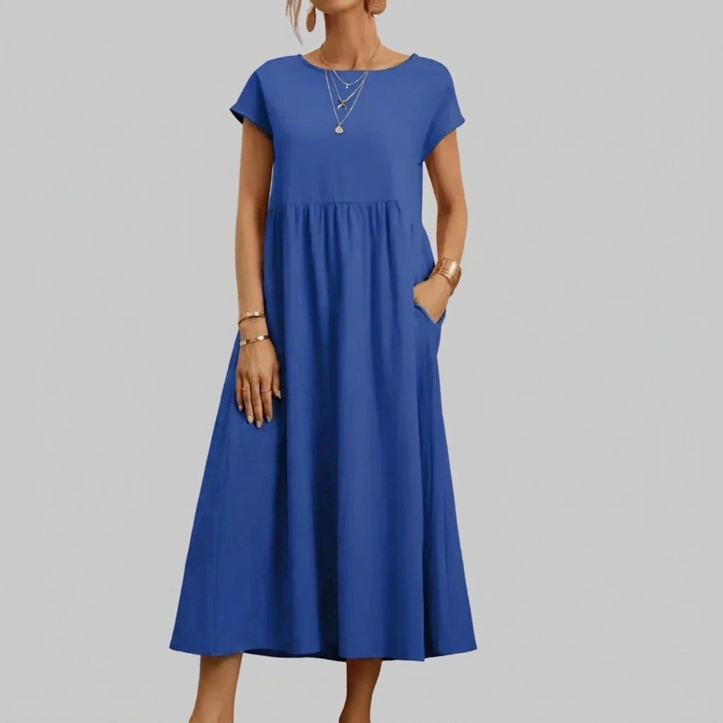 Women’s Vintage Cotton Linen Maxi Dress