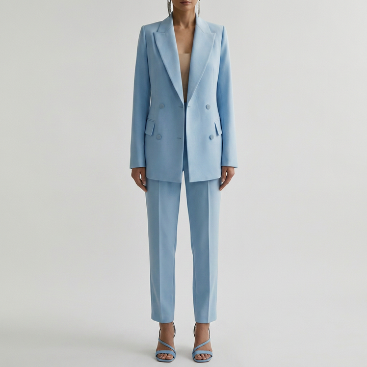 Tailored Double-Breasted Blazer And Pants Set