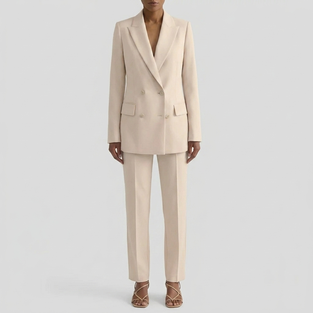 Tailored Double-Breasted Blazer And Pants Set