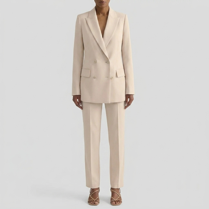 Tailored Double-Breasted Blazer And Pants Set