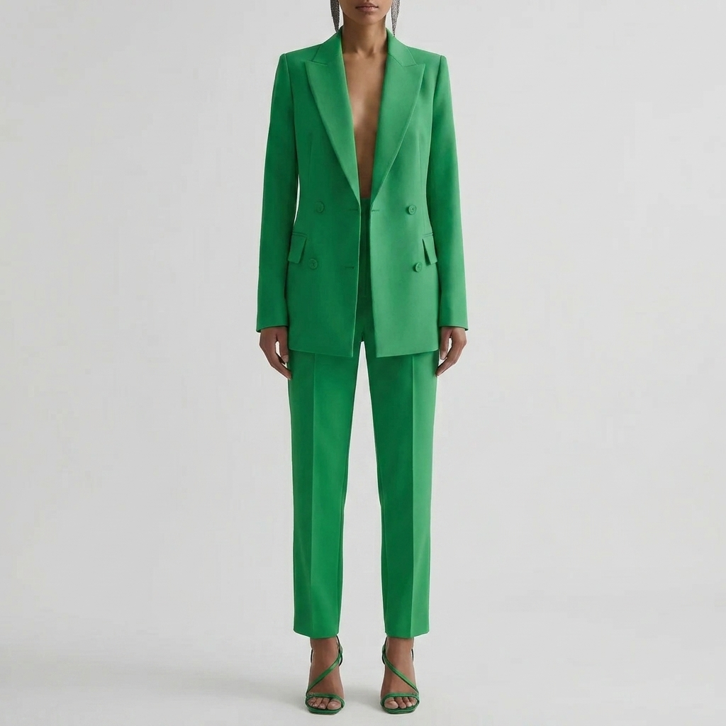 Tailored Double-Breasted Blazer And Pants Set