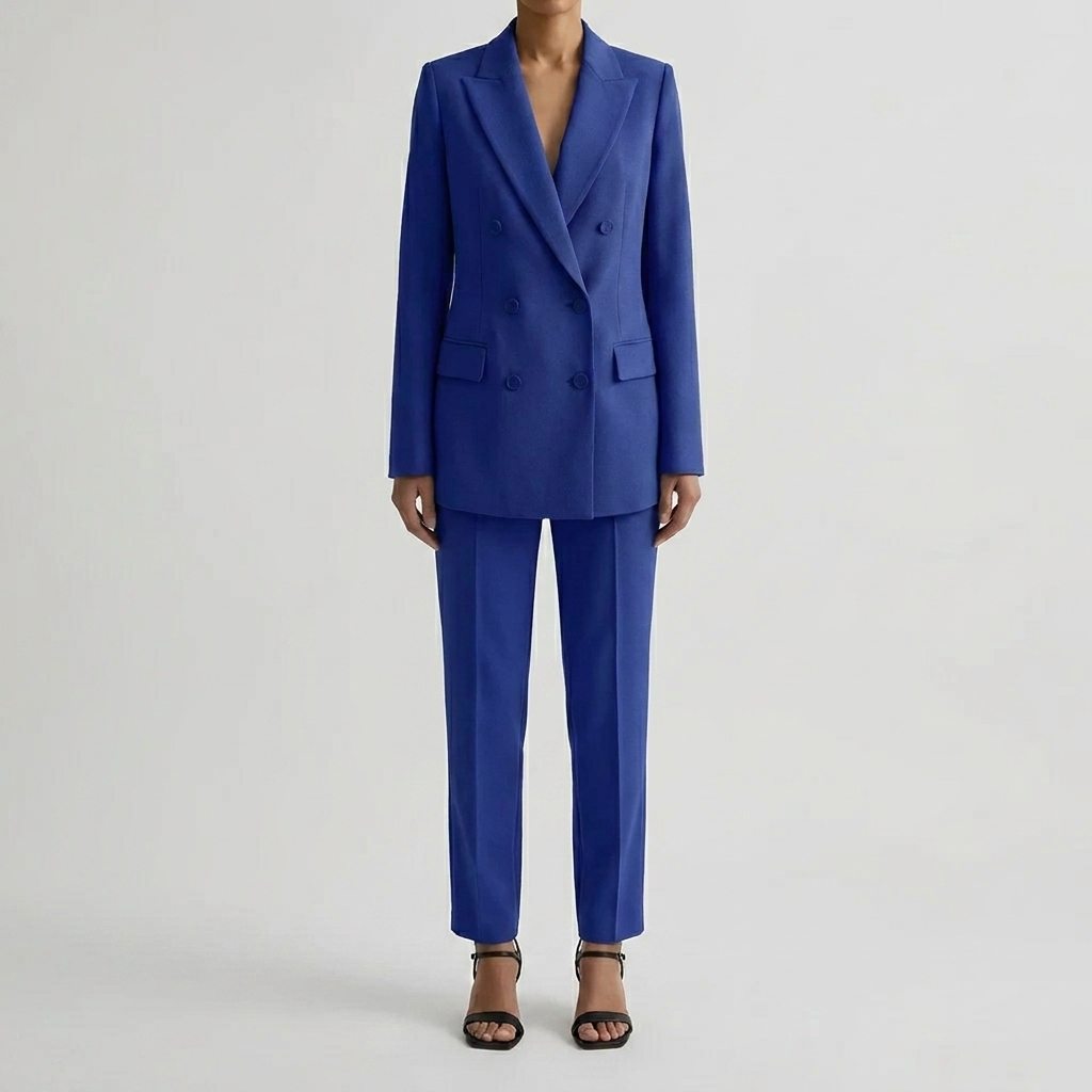 Tailored Double-Breasted Blazer And Pants Set