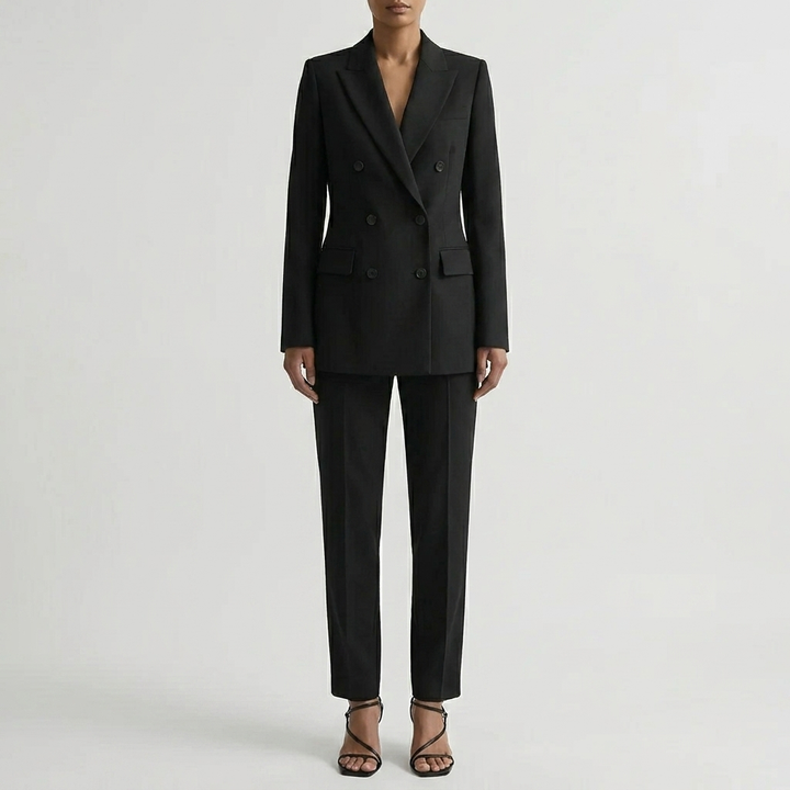 Tailored Double-Breasted Blazer And Pants Set