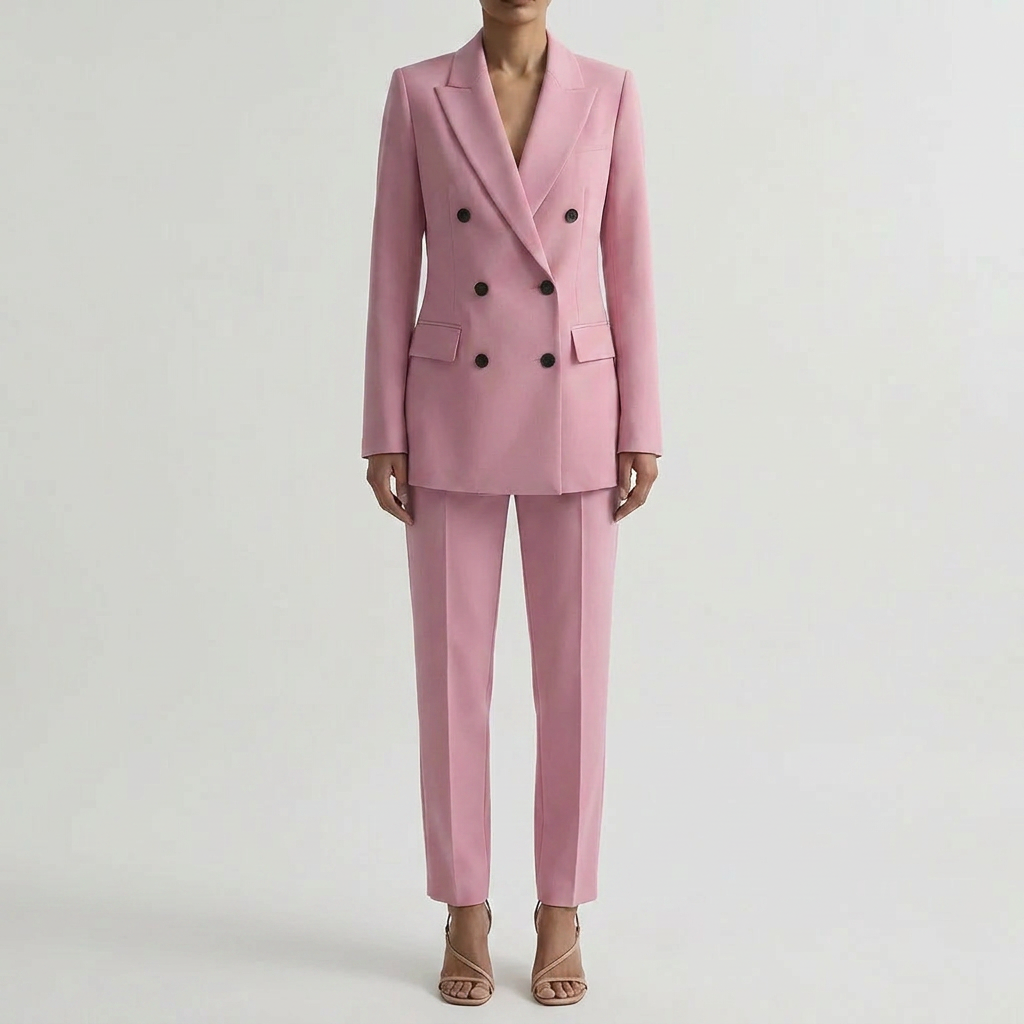 Tailored Double-Breasted Blazer And Pants Set