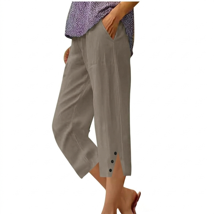 High-Waist Women’s Loose Fit Casual Pants with Pockets
