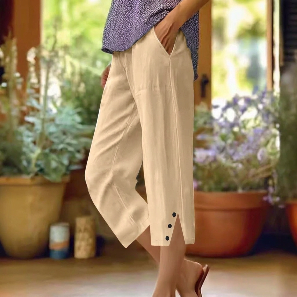 High-Waist Women’s Loose Fit Casual Pants with Pockets