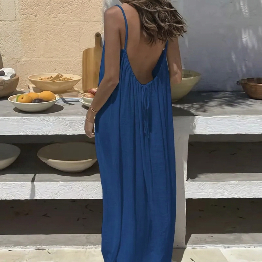 Women’s Backless Loose Fit Long Homewear Dress