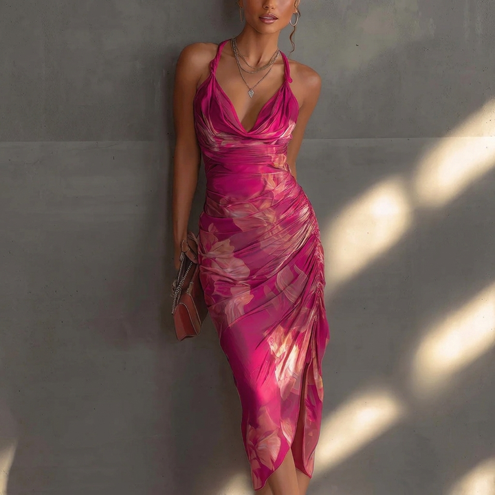 Women’s Backless Printed Maxi Dress