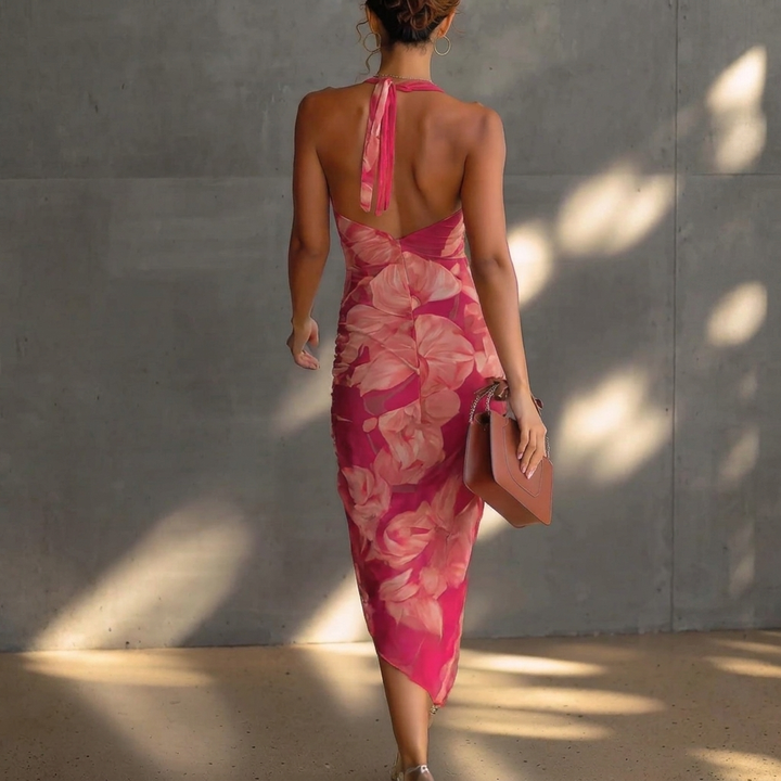 Women’s Backless Printed Maxi Dress