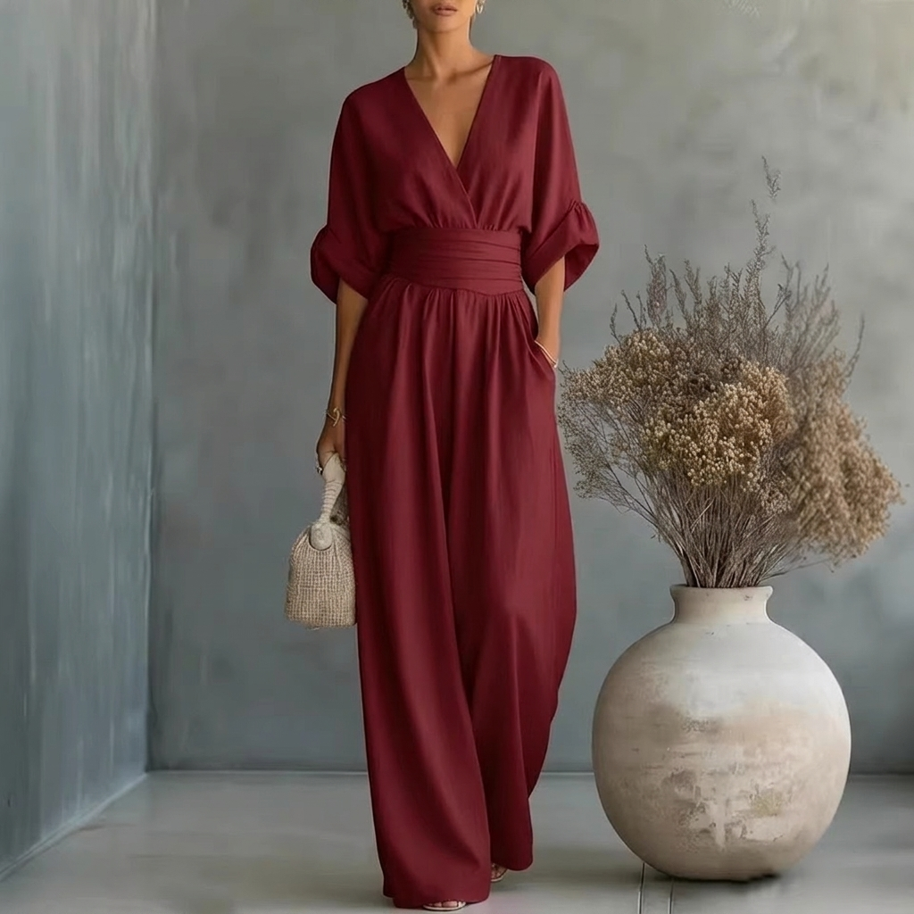 Short-sleeved Jumpsuit Womens