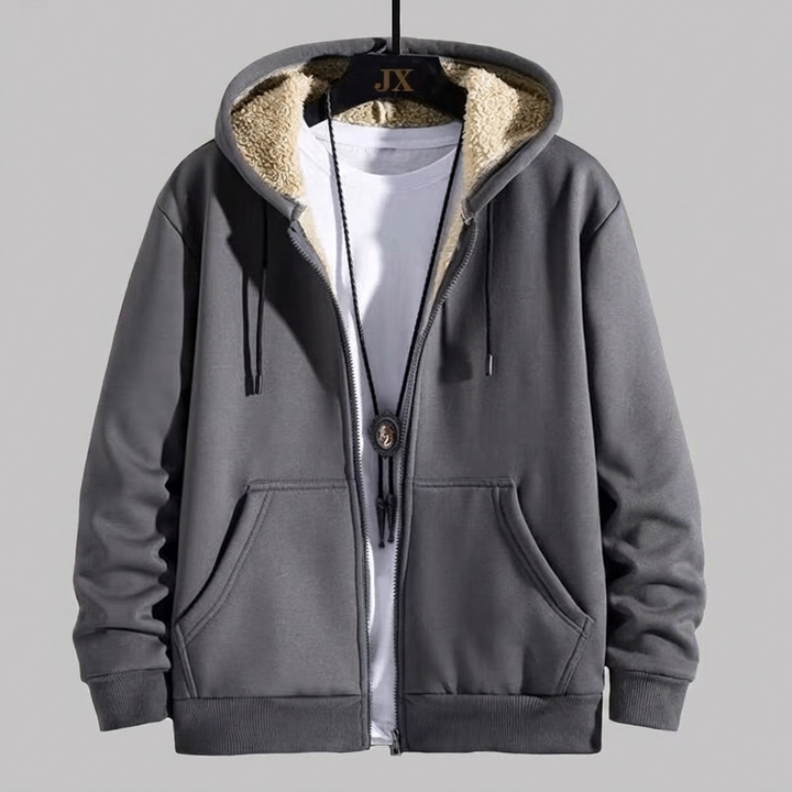 Warmth Fleece-Lined Winter Hoodie Jacket for Men