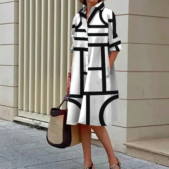 Comfortable Shirt Dress 3D Digital Printing Women's Clothing