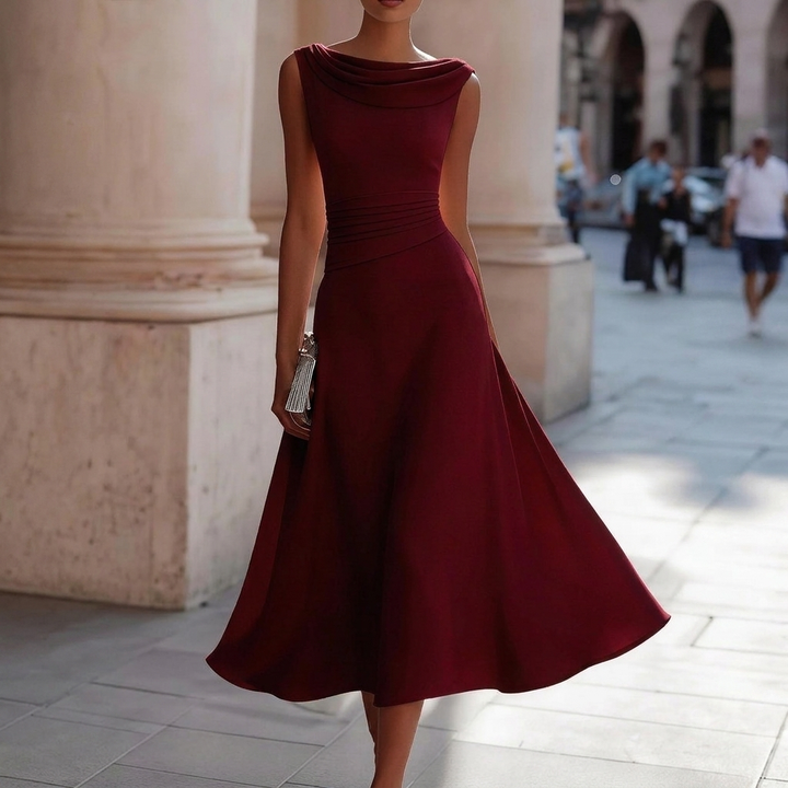 Elegant Party Unique Chiffon Boat-Neckline Dress For Women