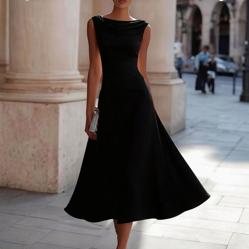 Elegant Party Unique Chiffon Boat-Neckline Dress For Women