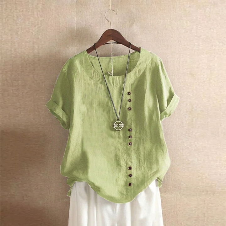 Women's Retro Plus Size Loose Fit Short Sleeve T-Shirt